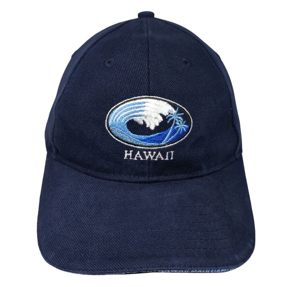 Hawaii Strapback Hat Blue One Size Adjustable Embroidered 6 Panel Surfware